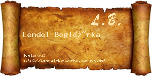Lendel Boglárka névjegykártya